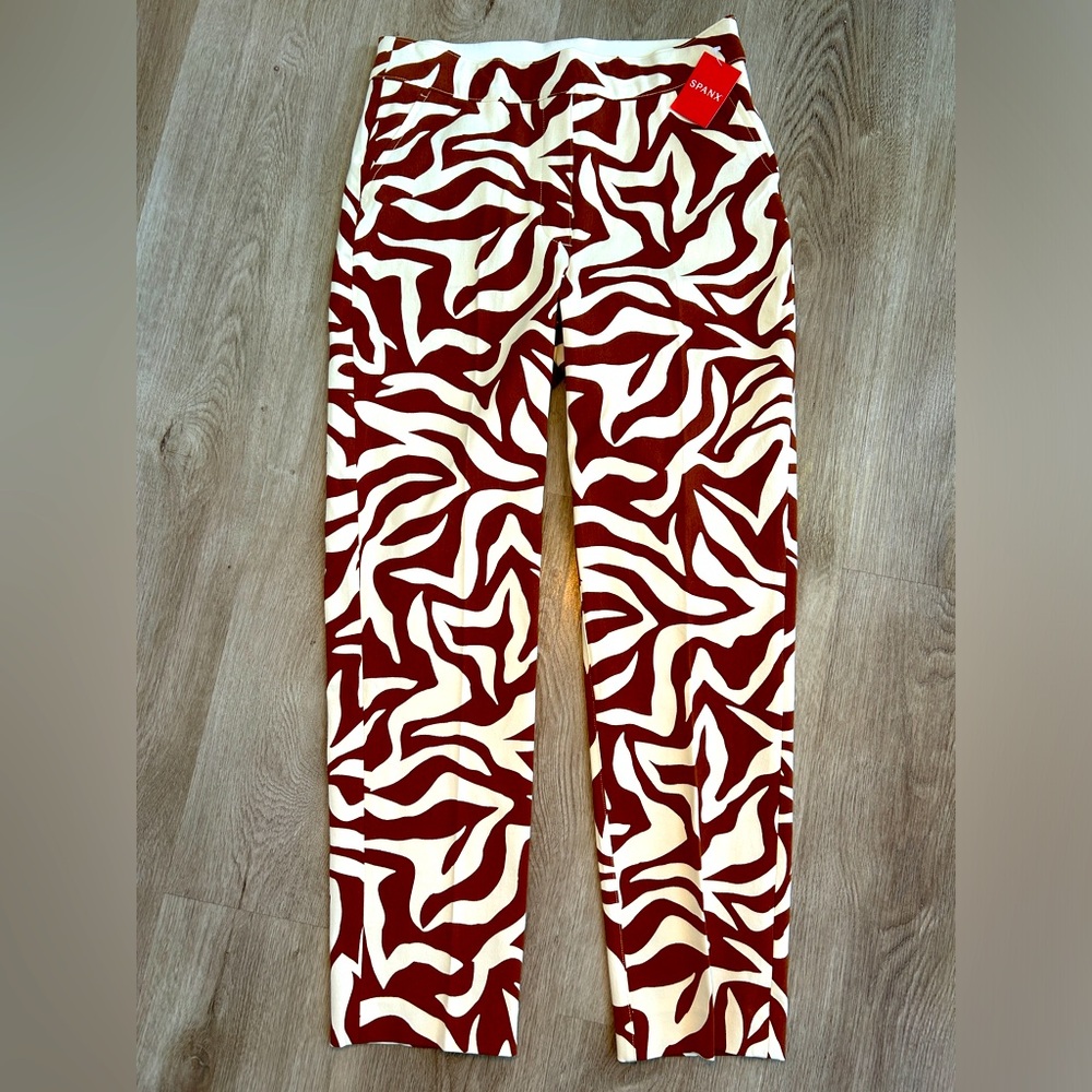 Spanx Stretch Zebra Print Straight Pants